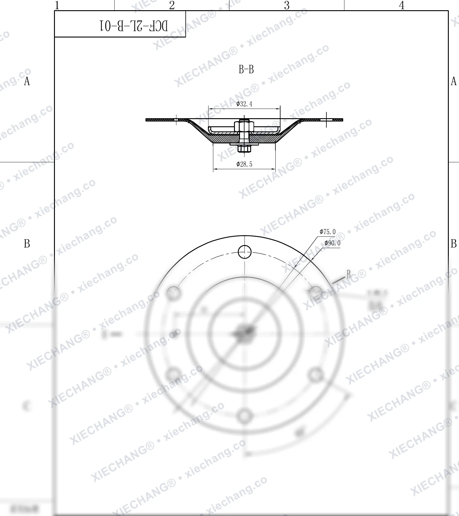 DCF-2L-B-01 · 1" — Desenho de montagem