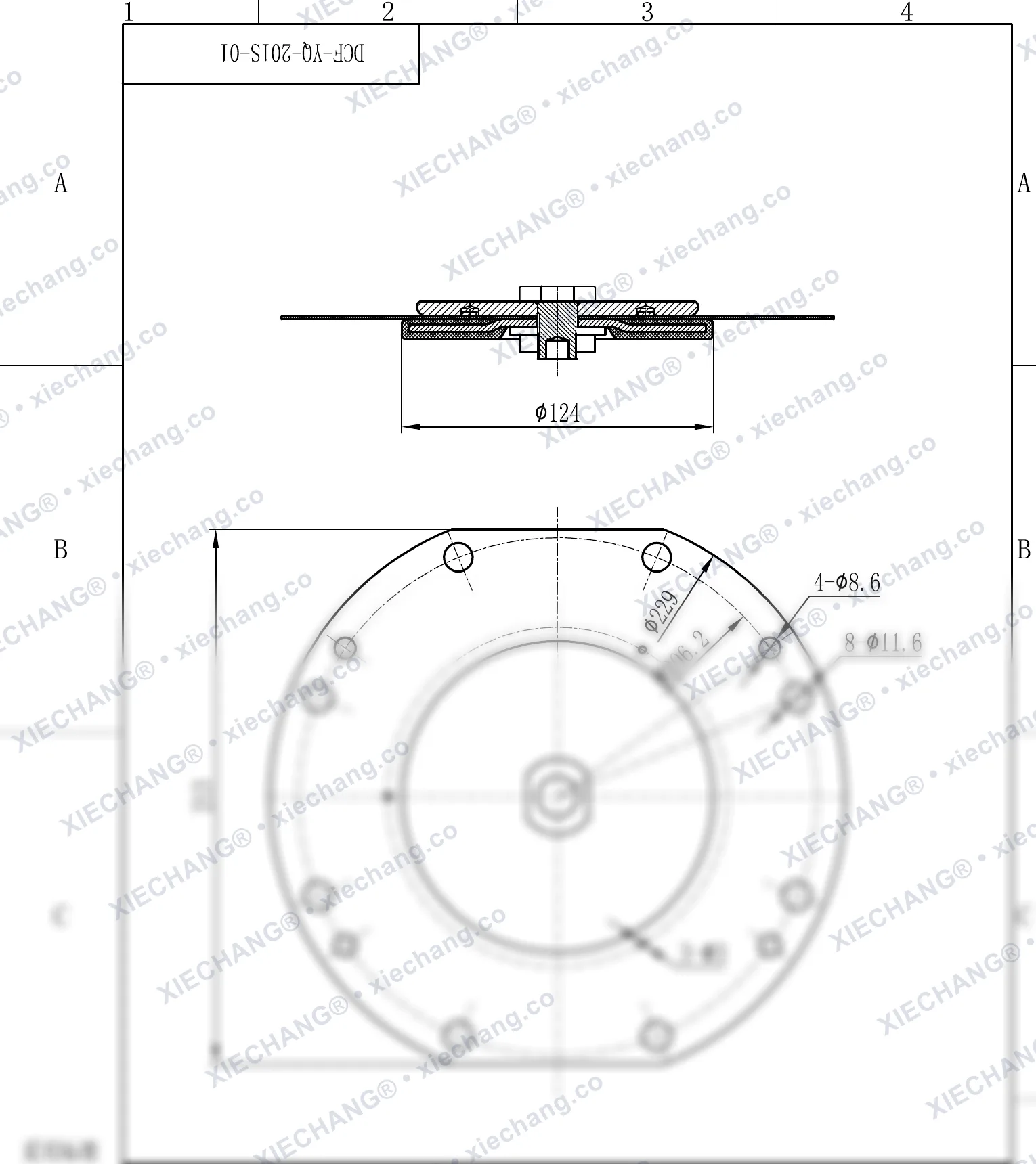 DCF-Y-102S (presumido) — Desenho de montagem