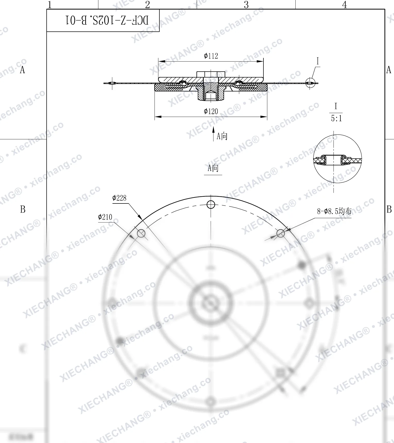 DCF-Z-102S.B-01 · 4" — Desenho de montagem