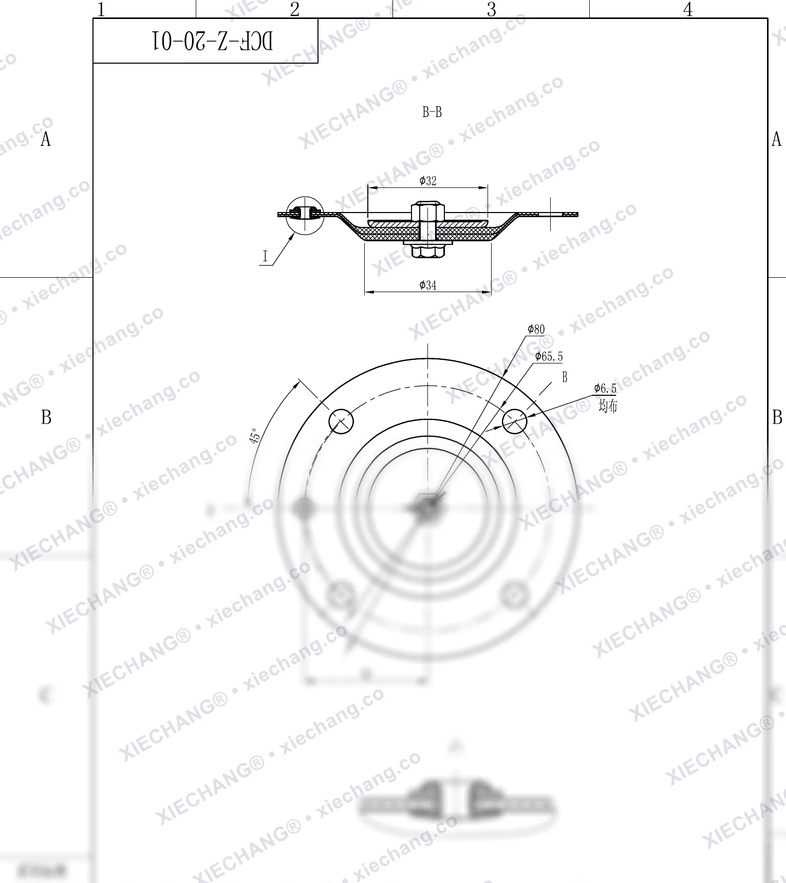 DCF-Z-20-01 · DN20 — Desenho de montagem