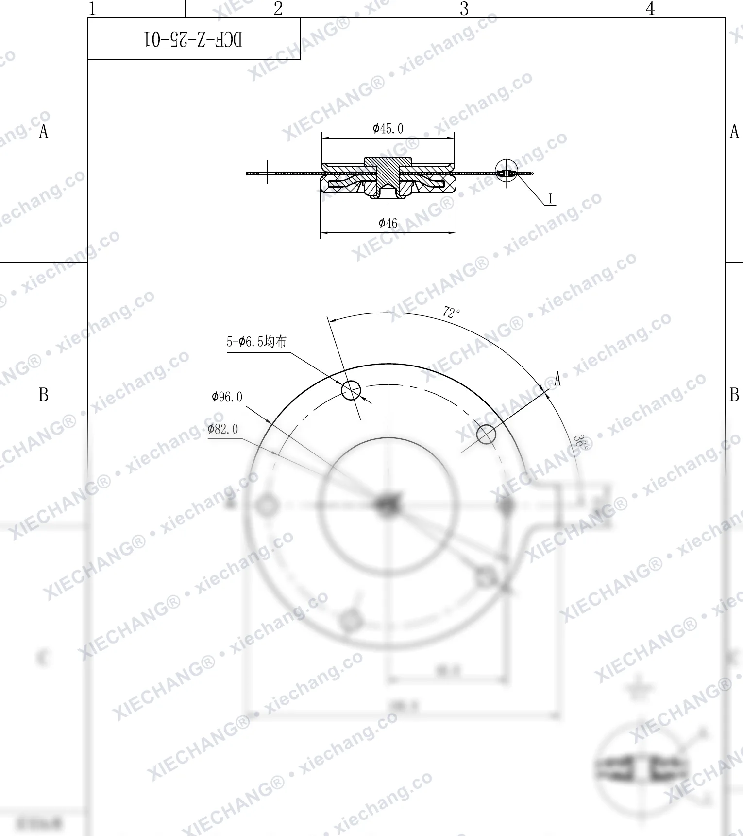 DCF-Z-25-01 · DN25 — Desenho de montagem