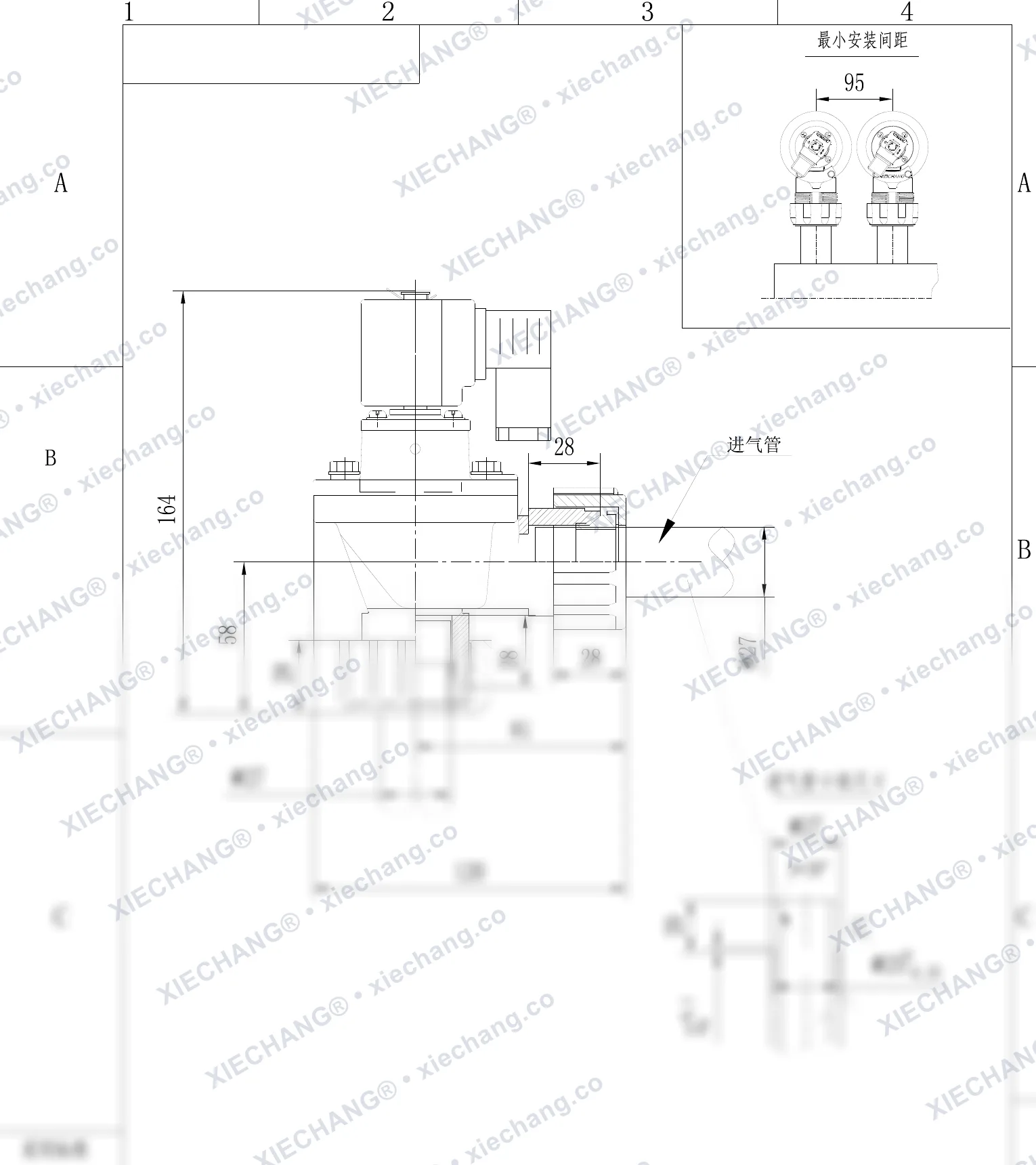 DCF-ZM-20-C · 3/4" · válvula de pulso com rosca externa (macho) — Desenho de instalação