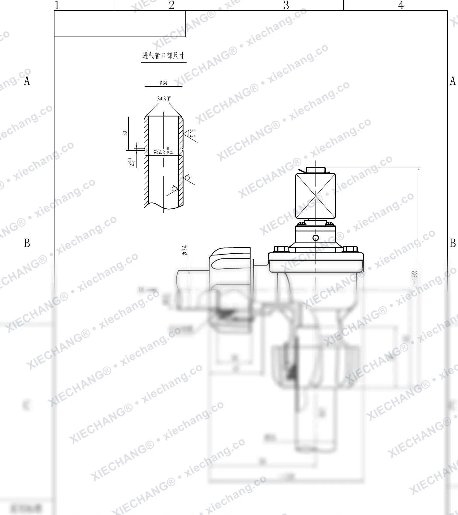 DCF-ZM-25 · 1" · válvula de pulso de ângulo reto com rosca externa (macho) — Desenho de instalação