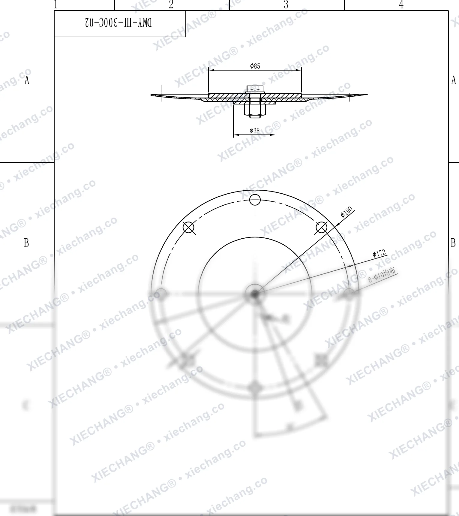 DMY-Ⅲ-300C-02 · DN300 · conjunto de diafragma (2º estágio / secundário, 12 polegadas) — Desenho de montagem