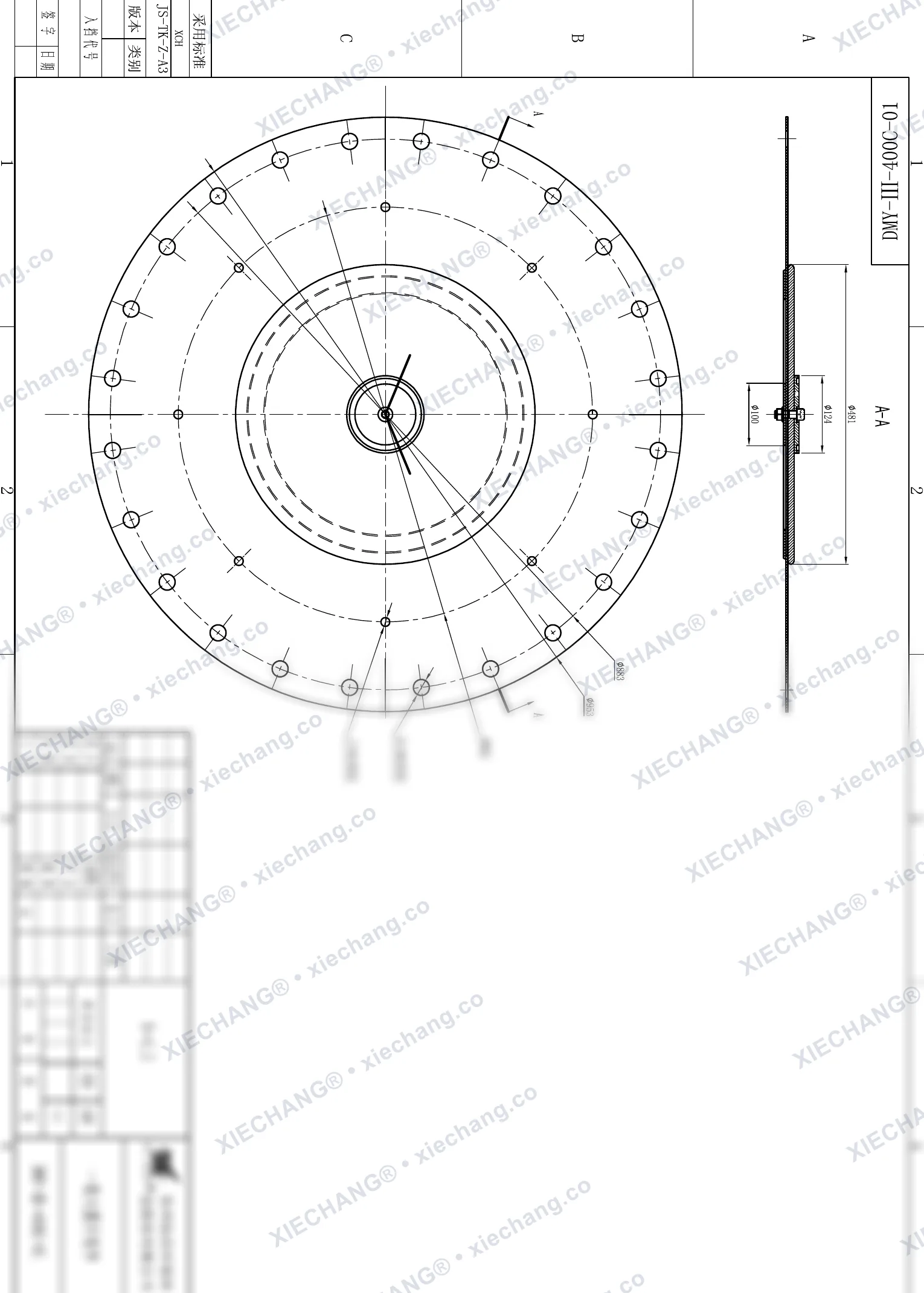DMY-Ⅲ-400C-01 · DN400 · conjunto de diafragma (1º estágio / primário grande, 16 polegadas) — Desenho de montagem