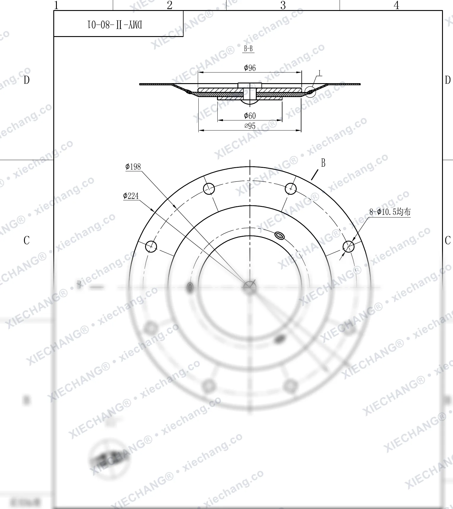 DMY-Ⅱ-80-01 · DN80 — Desenho de montagem