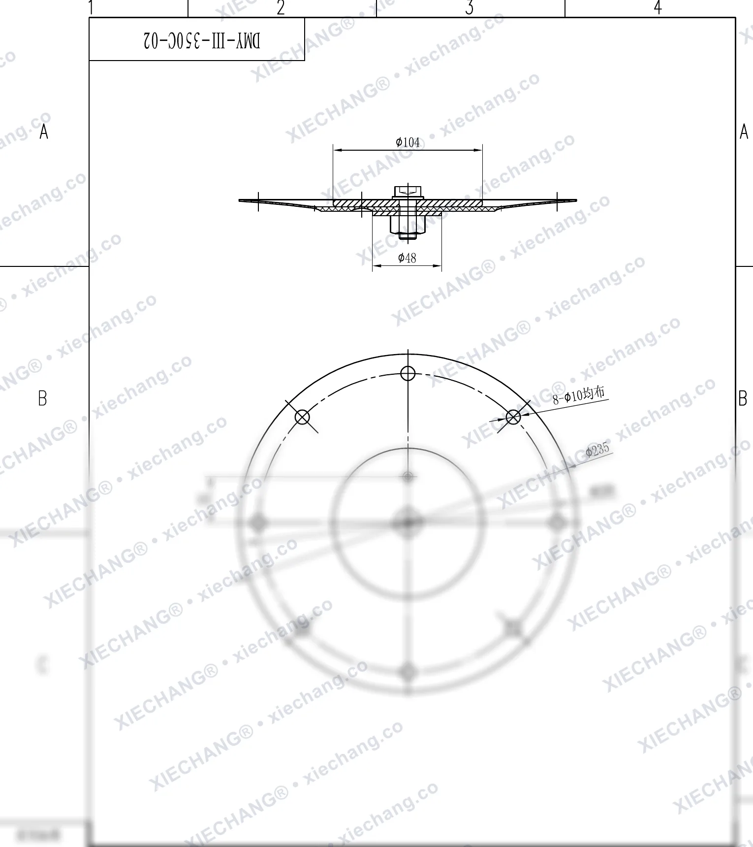 DMY-III-350C-02 · DN350 · conjunto de diafragma (2º estágio / secundário pequeno, 14 polegadas) — Desenho de montagem