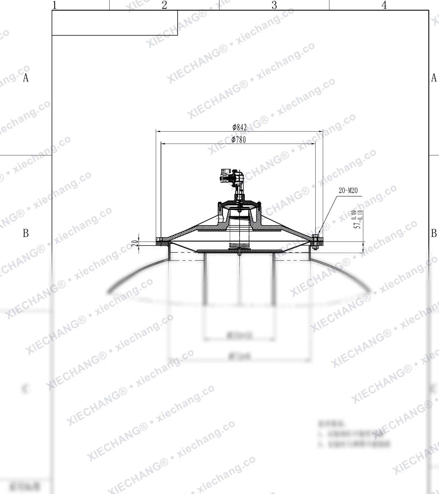 DMY-III-350C · 14 polegadas · válvula de pulso submersa/imersa de baixa pressão — Desenho de instalação