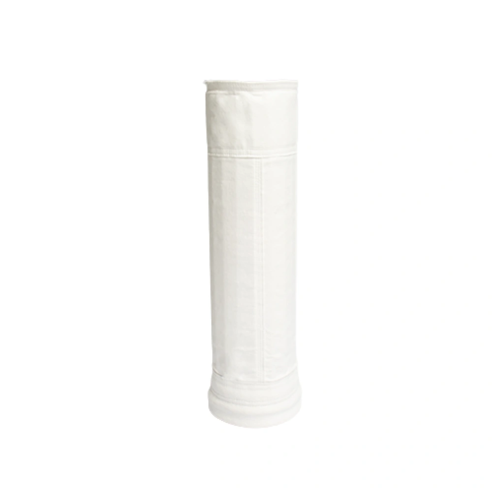 Detalhe da superfície da manga filtrante de PTFE spunlace