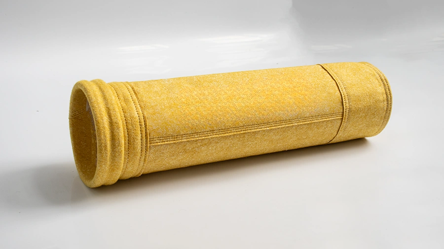 Manga filtrante PI / PTFE de alta temperatura para gases de combustão corrosivos